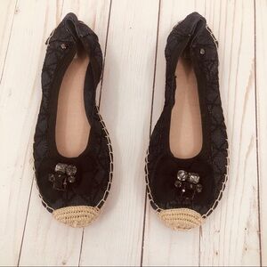 SV women’s Black espadrille with‎ bows/stones 6.5